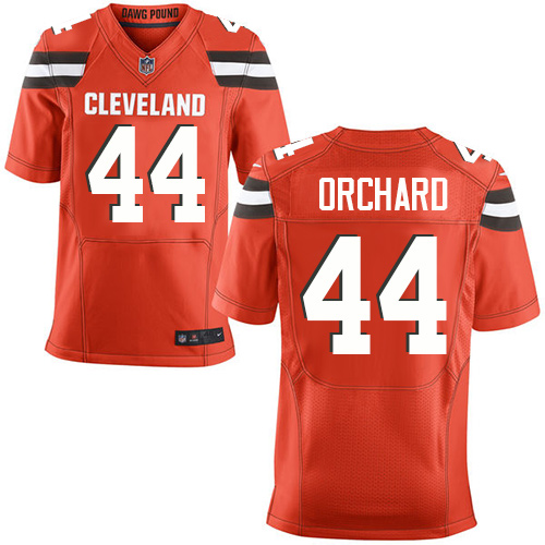 Men's Elite Nate Orchard Nike Jersey Orange Alternate - #44 NFL Cleveland Browns